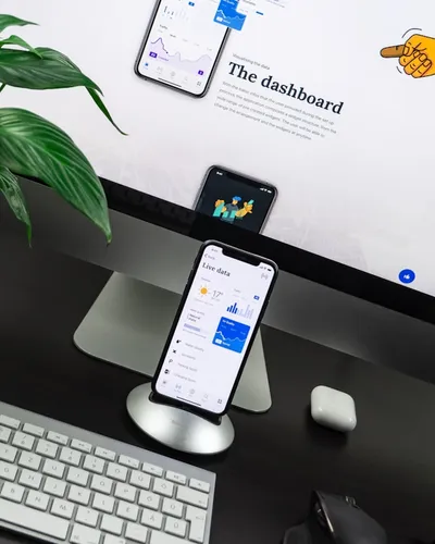 Dashboard de données et analytics sur mobile